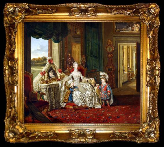 framed  Johann Zoffany Queen Charlotte at her Dressing Table (mk25), ta009-2